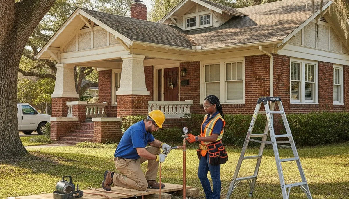Plumber repairing a leak in Brandon, FL for plumbing repair service
