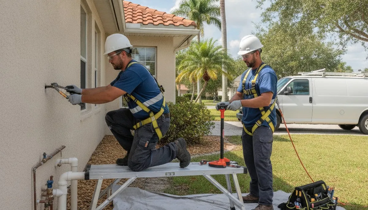 Brandon, FL plumber repairing a pipe for plumbing service on plumbersbrandonfl-new.com