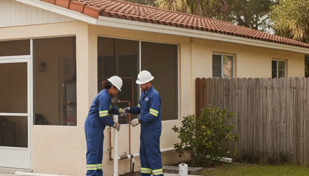 Plumber repairing pipes in Brandon, FL for residential plumbing service