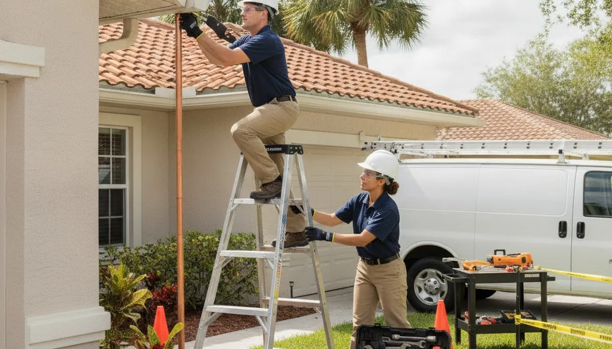 Plumber repairing a leak in Brandon, FL for trusted plumbing repair service