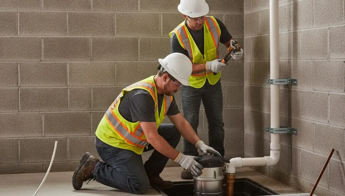 Sump pump installation for Brandon, FL homes to prevent basement flooding during heavy rain
